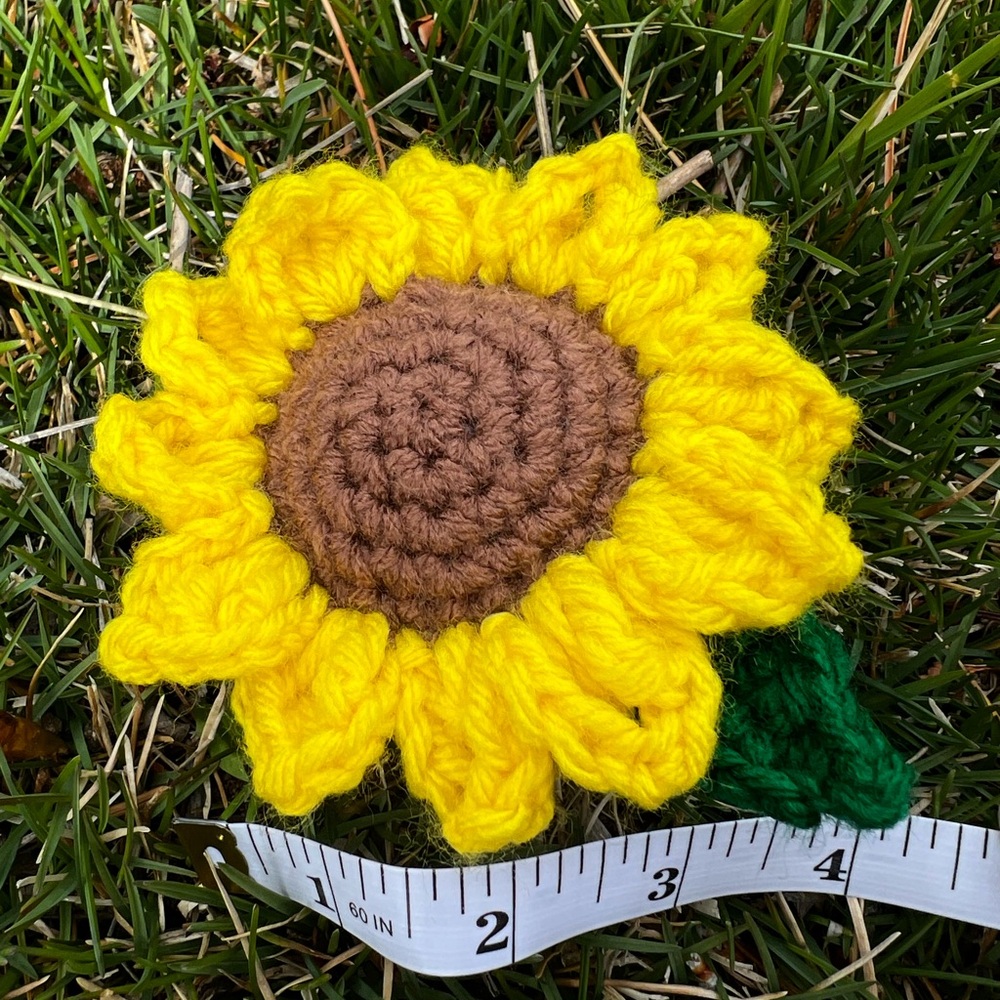 3/$20 Hand Crocheted Bright Sunflower Keychain! - Picture 4 of 10